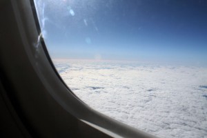 A photo from the inside my plane on the way to Charlotte.